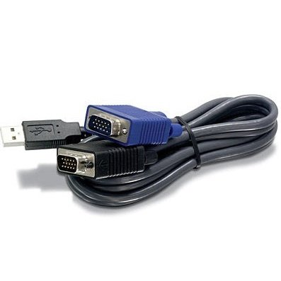 Trendnet - 2.8m USB/VGA KVM cable para video  teclado y ratón (kvm) Negro 2 8 m