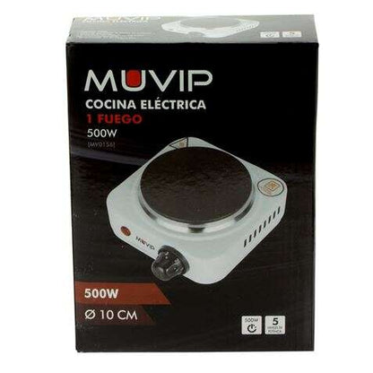 Muvip Cocina Electrica de 1 Placa 500W - 5 Niveles de Potencia - Termostato con Sistema de Seguridad 1 pieza(s)