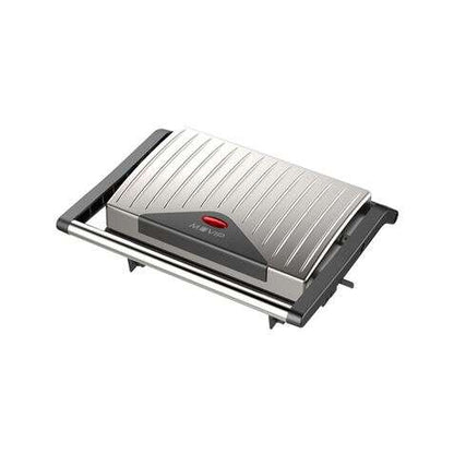 Muvip Sandwichera Grill Inox 750W - Placa Superior Basculante - Presion Uniforme - Asa Tacto Frio 1 pieza(s)