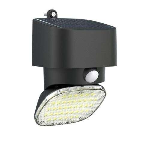 Elbat Foco Solar 2000LM - Luz Fria 6000K - Regulacion Vertical y Horizontal - Panel Solar 1W - IP65 - Color Negro 1 pieza(s)