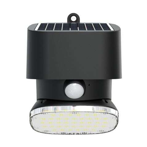 Elbat Foco Solar 2000LM - Luz Fria 6000K - Regulacion Vertical y Horizontal - Panel Solar 1W - IP65 - Color Negro 1 pieza(s)