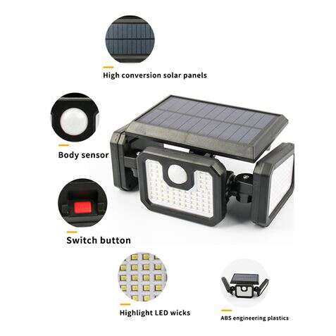 Elbat Foco Solar Triple - 800LM - Luz Fria 6500K - Sensor de Movimiento 1 pieza(s)