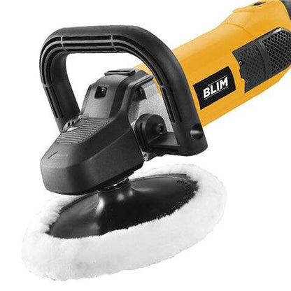 Blim Pulidora 180mm - Potencia 1500W - Velocidad Regulable - Empuñadura Ergonomica - Incluye Disco de Lana - Color Amarillo 1 pieza(s)