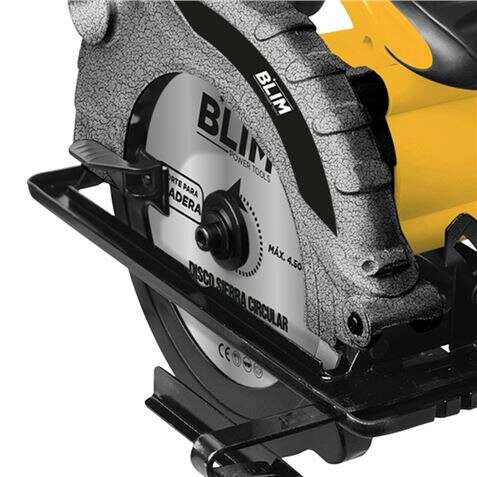 Blim Sierra Circular 185mm - Potencia 1300W - Velocidad 4500rpm - Empuñadura Ergonomica - Salida Extraccion de Polvo - Color Amarillo 1 pieza(s)