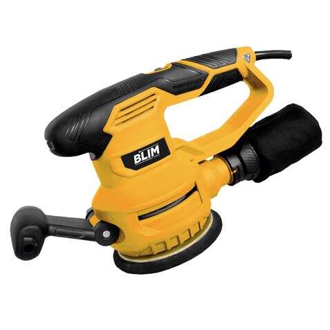 Blim Lijadora Rotorbital 125-150mm - Potencia 450W - Velocidad Variable 6000-12000rpm - Sistema de Extraccion y Reociga - Empuñadura Engomada - Color Amarillo 1 pieza(s)