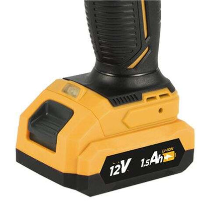 Blim Taladro a Bateria 12V 1.5Ah - 28nm de Par Maximo - 2 Velocidades 0-400/0-1500rpm - Color Amarillo 1 pieza(s)