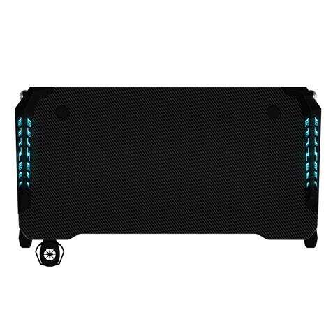 Muvip PRO1200 Mesa Gaming Fibra de Carbono con Luz RGB - Solida - Gran Superficie - Portavasos - Gancho para Auriculares - Medidas 120x60x75cm - Color Negro 1 pieza(s)