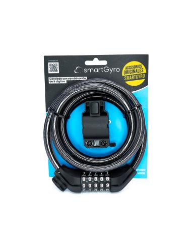 smartGyro - SG27-348 candado para bicicleta Negro 1800 mm Cable antirrobo