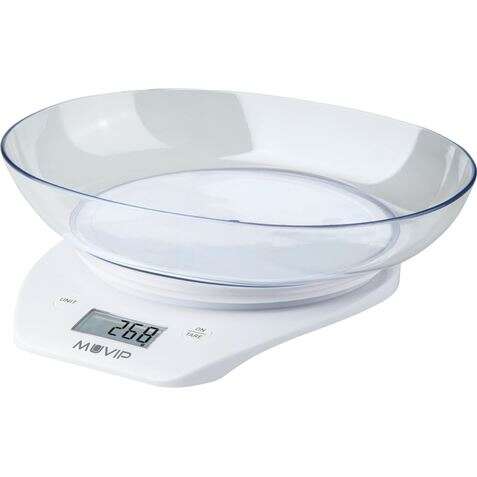 Muvip Bascula de Cocina Digital con Bol - Bol Transparente de 1.5L - Sensor de Alta Precision - Peso Max. 5kg 1 pieza(s)