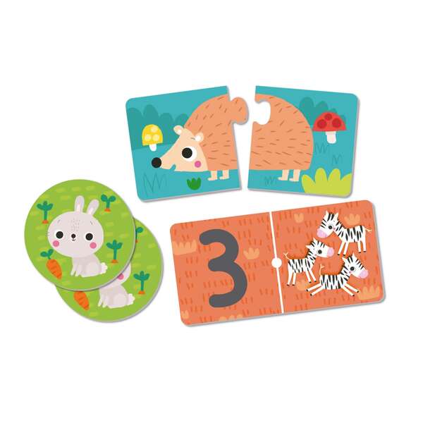 Apli Set de 3 juegos Animales: 1 Puzzle de 24 Piezas, 1 Domino de 36 Piezas y 1 Memory de 24 Piezas 1 pieza(s)