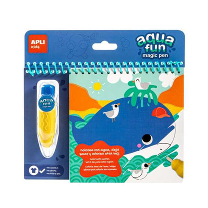 APLI Kids - SET BLOC 6H+PINCEL APLI AQUA FUN MARINO 17148