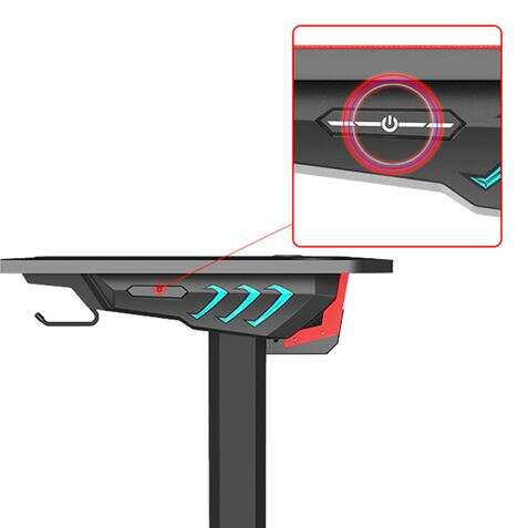 Muvip PRO500 Mesa Gaming Fibra de Carbono - Iluminacion RGB - Portavasos - Gancho para Auriculares - Compartimento de Almacenamiento - Medidas 113x60x75cm 1 pieza(s)