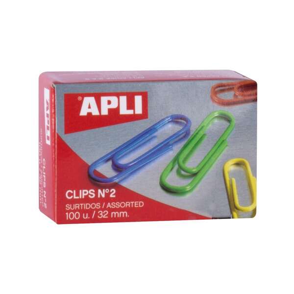 Apli Pack de 100 Clips nº2 32 mm - Colores Surtidos 1 pieza(s)