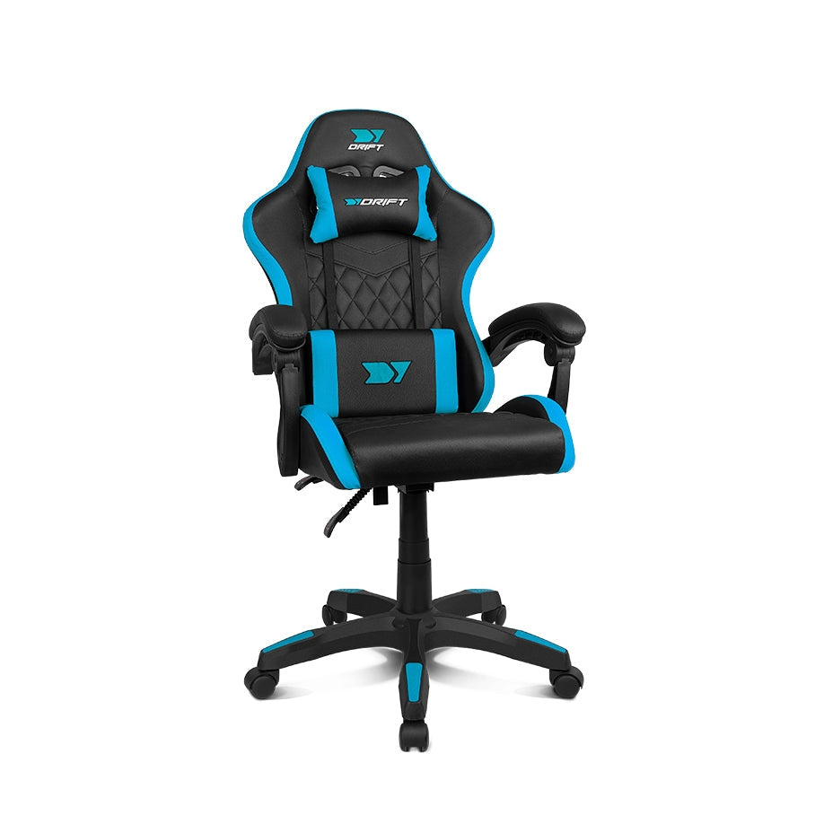 DRIFT - DR35BL silla para videojuegos Silla para videojuegos de PC Asiento acolchado Negro  Azul