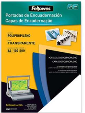 Fellowes - PACK 100 PORTADAS POLIPROPILENO TRANSLUCIDO 450 MICRAS A4 FELLOWES 54770