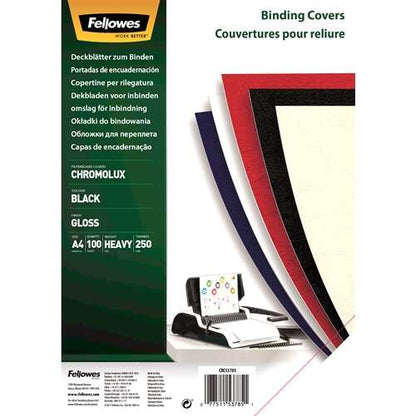 Fellowes - 5378504 cubierta A4 Papel Negro 100 pieza(s)