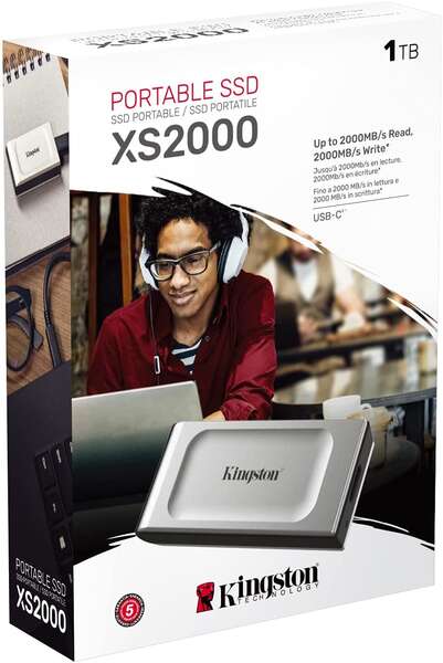 Kingston Technology - XS2000 1 TB USB Tipo C 3.2 Gen 2 (3.1 Gen 2) Negro  Plata