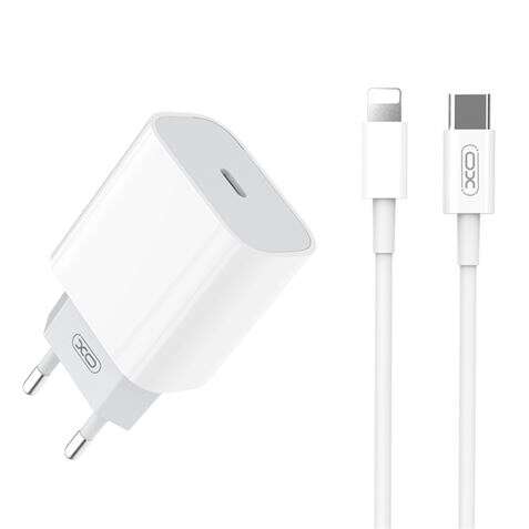 XO L77 Pack Cargador de Corriente 1x USB-C 20W Carga Rapida + Cable USB-C a Lightning 1m 1 pieza(s)