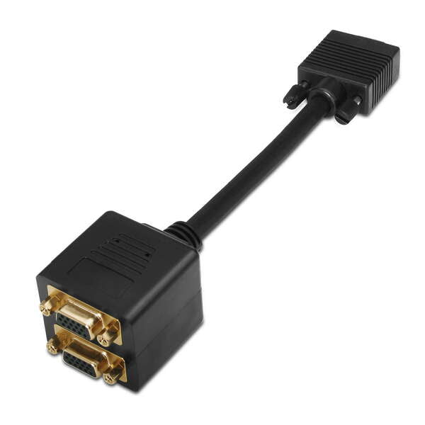 AISENS - A113-0080 cambiador de género para cable D-sub HDB15 2x D-sub HDB15 Negro