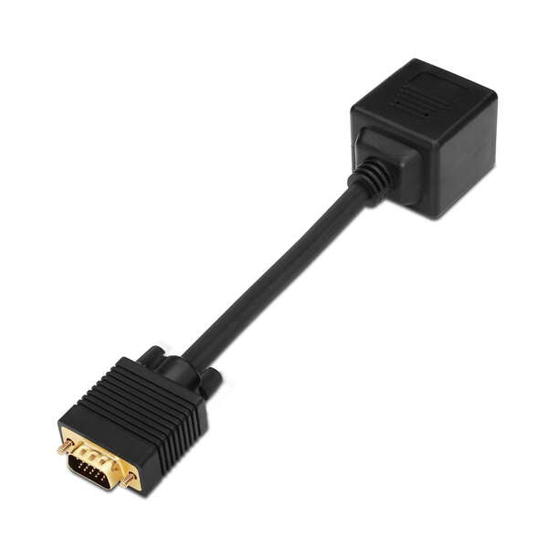 AISENS - A113-0080 cambiador de género para cable D-sub HDB15 2x D-sub HDB15 Negro