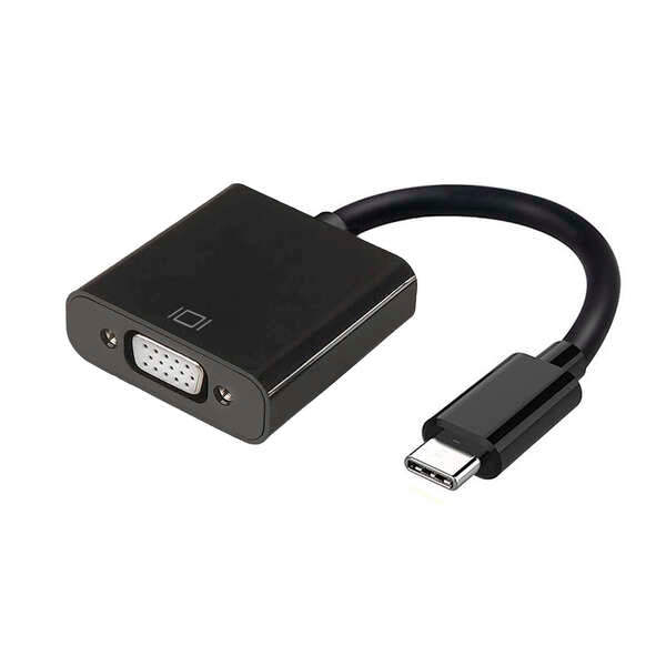 AISENS - Conversor USB-C a VGA  USB-C/M - HDB15/H  Negro  15cm