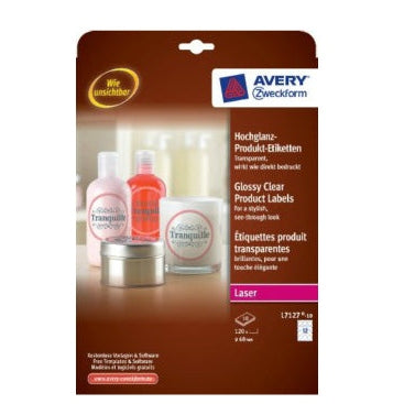 Avery - L7127-10 etiqueta autoadhesiva Transparente 120 pieza(s)