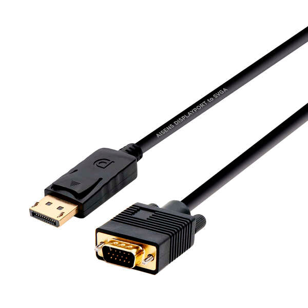 AISENS - A125-0365 adaptador de cable de vídeo 2 m DisplayPort VGA D-SUB Negro