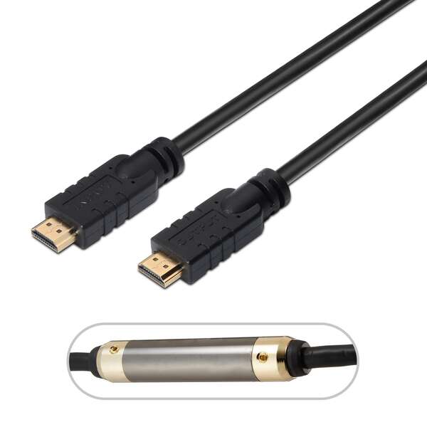 AISENS - Cable HDMI V2.0 Premium alta velocidad / HEC 4k@60Hz 18Gbps con repetidor  A/M-A/M  Negro  25 m