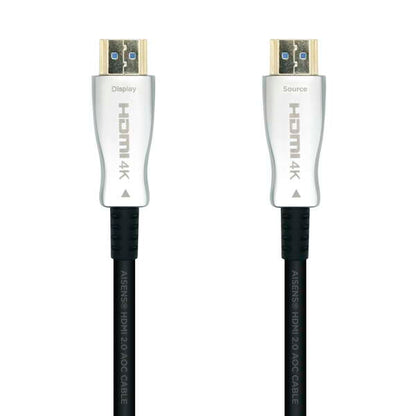 AISENS - Cable HDMI V2.0 AOC Premium alta velocidad / HEC 4k@60hz 18Gbps  A/M-A/M  Negro  50 m