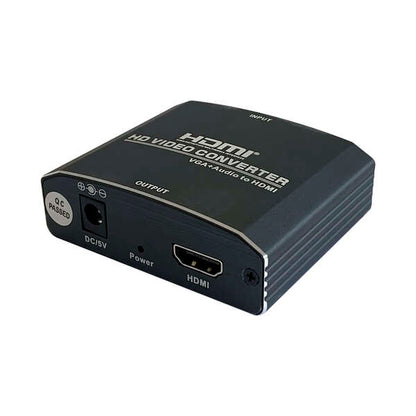 AISENS - Conversor SVGA+Audio a HDMI con alimentación  SVGA/H+JACK 3.5/H-HDMI A/H  Negro