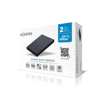 AISENS - Caja externa 2 5" ASE-2530B 9.5 mm SATA a USB 3.0/USB 3.1 Gen1  Negra