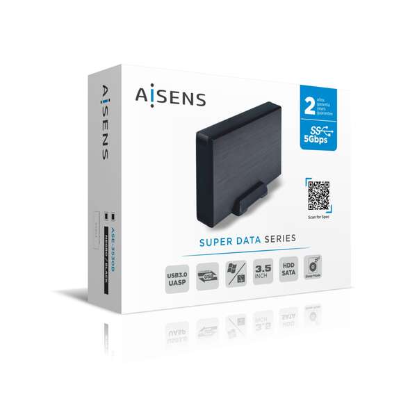 AISENS - Caja externa 3 5" ASE-3530B SATA a USB 3.0/USB 3.1 Gen1  Negra