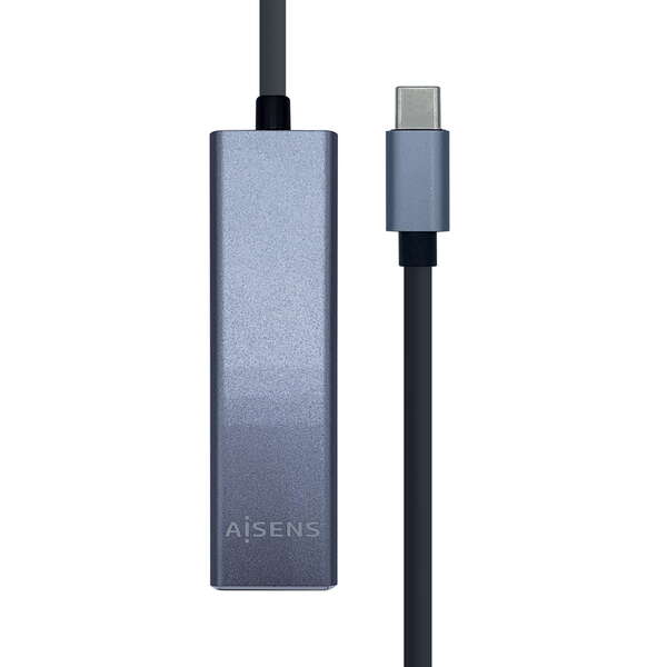 AISENS - A109-0396 hub de interfaz USB 3.2 Gen 1 (3.1 Gen 1) Type-C Gris