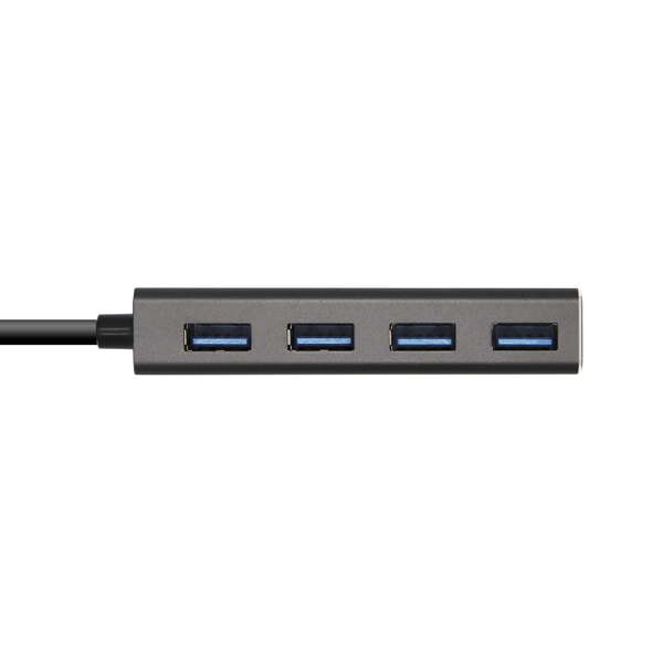 AISENS - Hub USB 3.1 USB-C  USB-C/M - 4 x Tipo A/H  Gris  15 cm