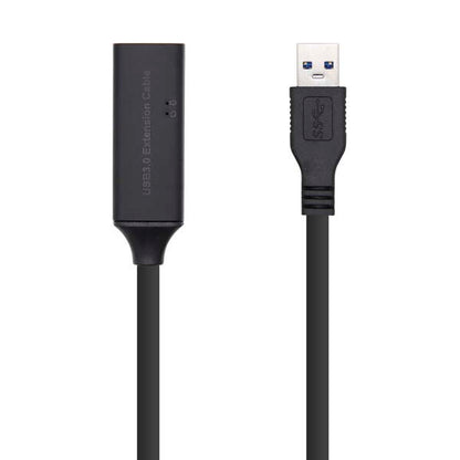 AISENS - Cable USB 3.0 Prolongador Con Amplificador  Tipo A/M-A/H  Negro  5.0m