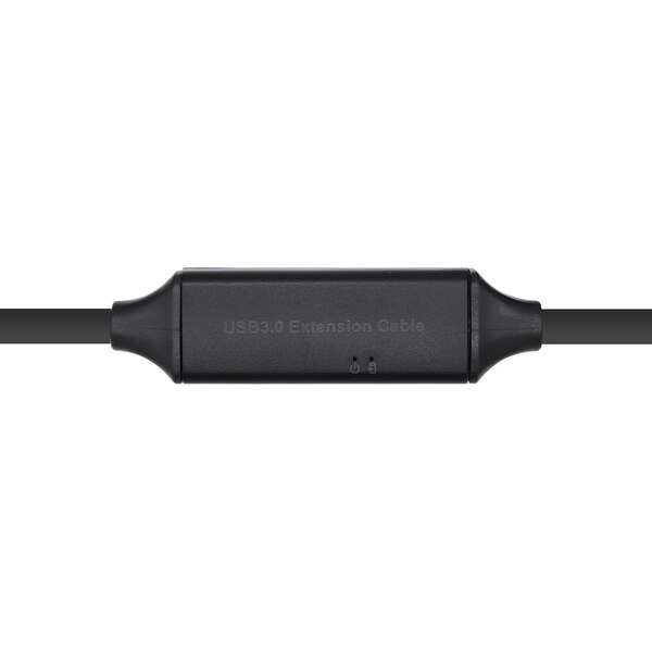 AISENS - Cable USB 3.0 Prolongador con amplificador y alim.  Tipo A/M-A/H  Negro  10m