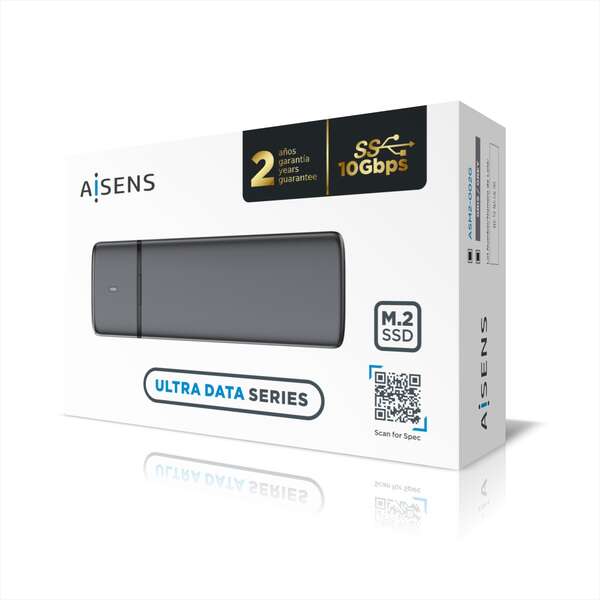 AISENS - Caja Externa M.2 (NGFF) ASM2-002G SATA/NVME a USB3.1/USB3.2 GEN2  Gris