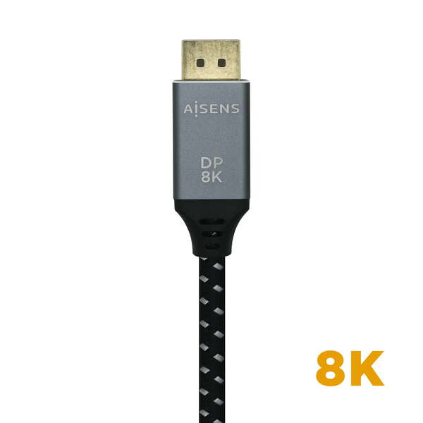 AISENS - Cable Displayport V1.4 8k@60hz  DP/M-DP/M  Gris/Negro  2.0m