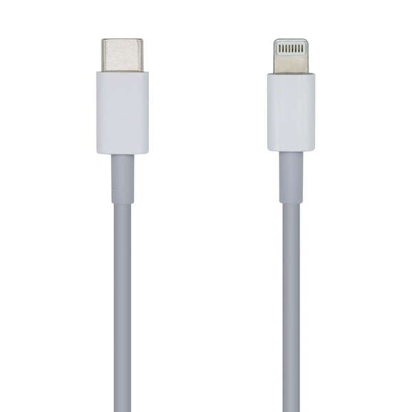 AISENS - Cable USB 2.0 USB-? A Lightning PD 2A  Lightning/M-USB-?/M  Blanco  20cm