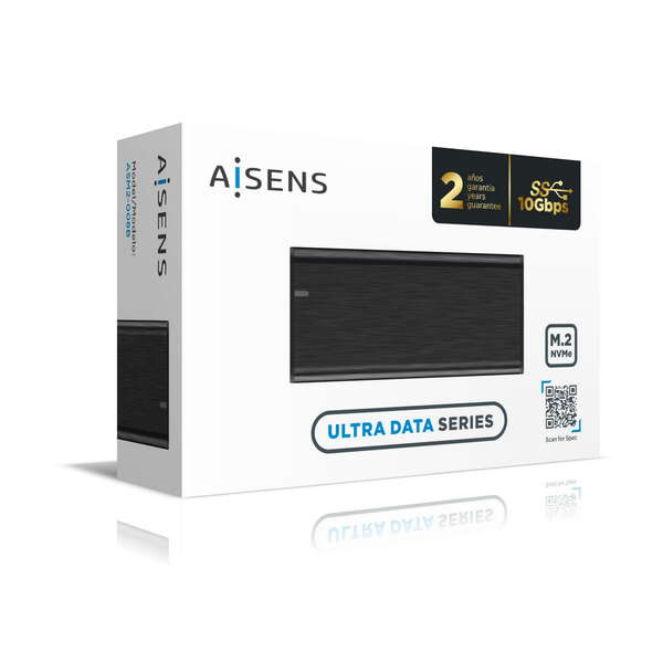 AISENS - Caja Externa M.2 (NGFF) ASM2-008B NVMe a USB3.2 Gen2  Negra