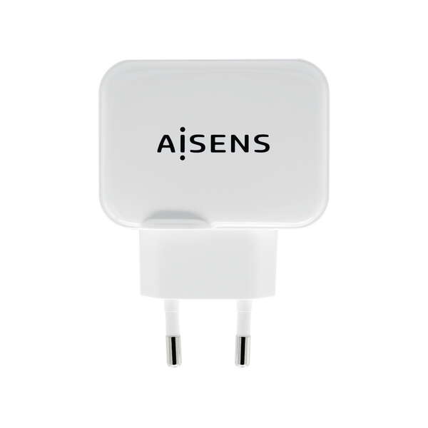 Aisens Cargador USB 17W 5V/3.4A - 2xUSB con Control AI - Color Blanco 1 pieza(s)