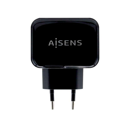 Aisens Cargador USB 17W 5V/3.4A - 2xUSB con Control AI - Color Negro 1 pieza(s)