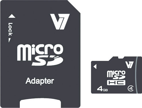 V7 - Micro tarjeta de 4 GB SDHC Clase 4 + adaptador