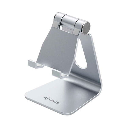 Aisens Soporte de Sobremesa Tamaño M Ajustable (1 Pivote) para Movil / Tablet - Color Plata 1 pieza(s)