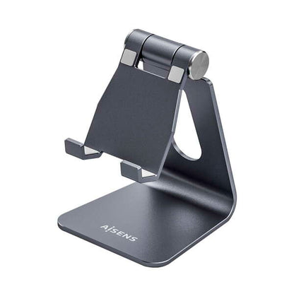 AISENS - Soporte De Sobremesa Tamaño M Ajustable (1 Pivote) Para Movil / Tablet  Gris