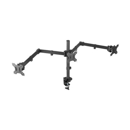 AISENS - Soporte De Mesa Eco Giratorio E Inclinable Para 3 Monitores 7kg (3 Pivotes  2 Brazos) De 13-27  Negro