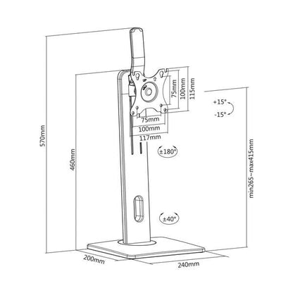 AISENS - Soporte De Mesa Pro Contrapeso Giratorio E Inclinable Para Monitor/TV 7kg De 17-32  Negro