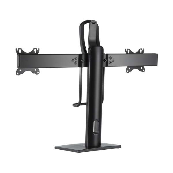 AISENS - Soporte De Mesa Pro Contrapeso Giratorio E Inclinable Para 2 Monitores 6kg De 17-27  Negro