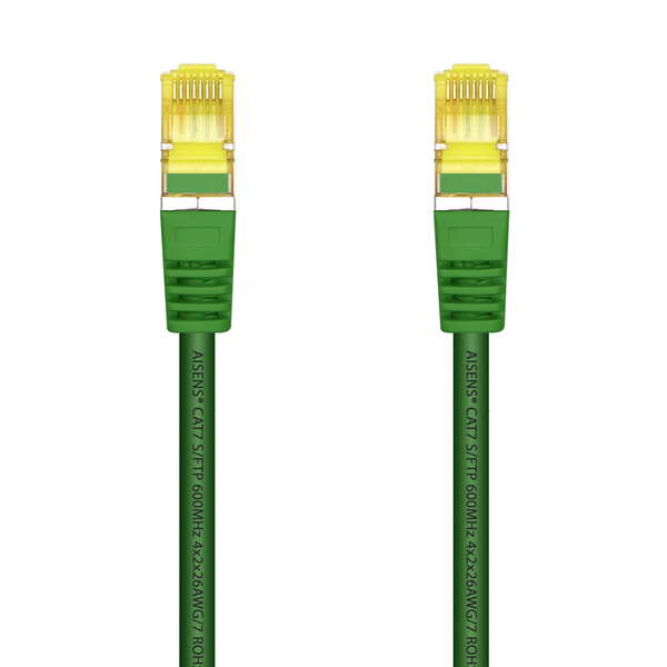 AISENS - Cable De Red Latiguillo RJ45 LSZH Cat.7 600 MHz S/FTP PIMF AWG26  Verde  2.0 m