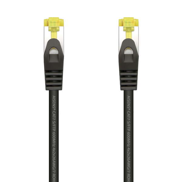 AISENS - Cable De Red Latiguillo RJ45 LSZH Cat.7 600 MHz S/FTP PIMF AWG26  Negro  2.0 m